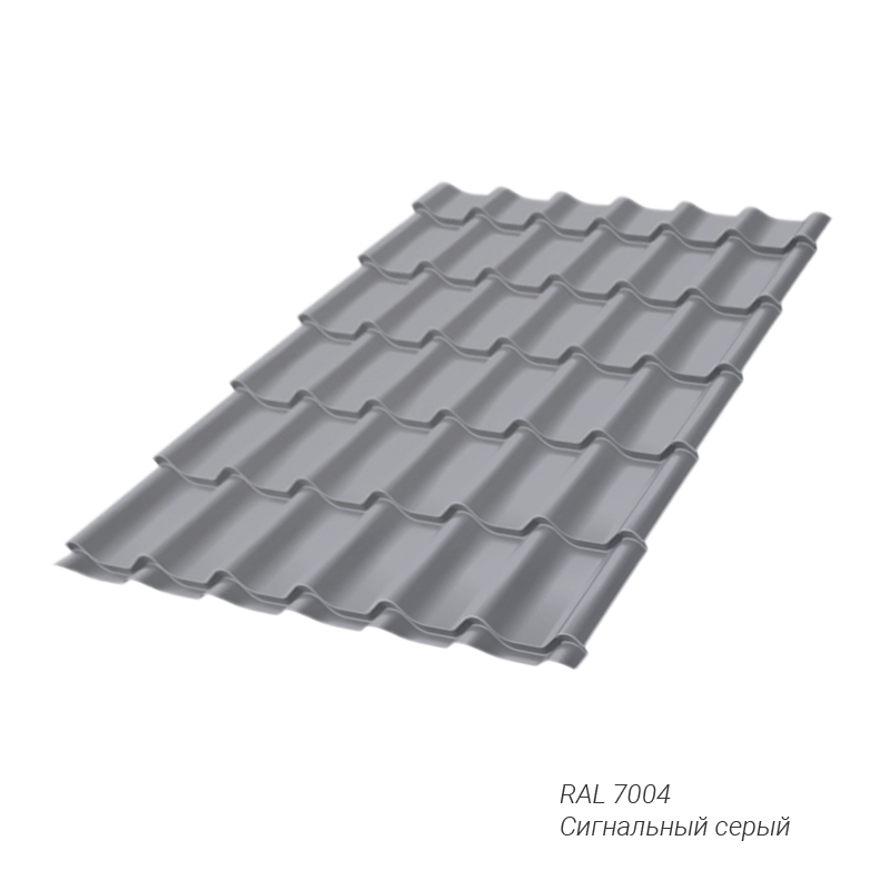 Металлочерепица Grand Line Classic 0,5 мм покрытие Satin® RAL7004