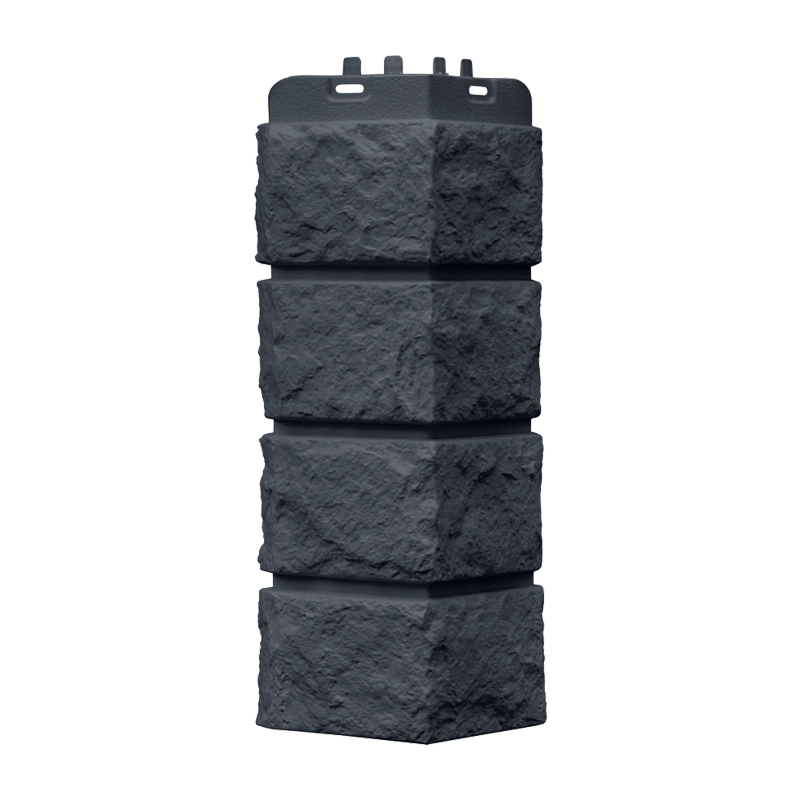 Внешний угол для фасадной панели Grand Line Classic Колотый камень Графит под камень со скидкой в Санкт-Петербурге 