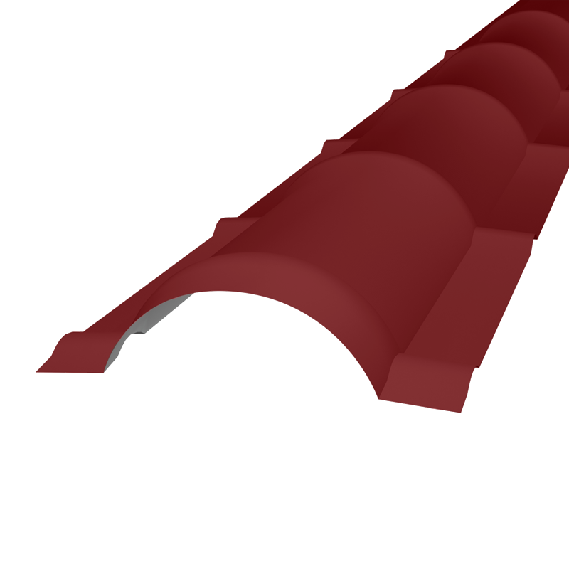 Конек полукруглый Scandinavia PE 0,5 мм RR28 / RAL3011 2000 мм дешево 