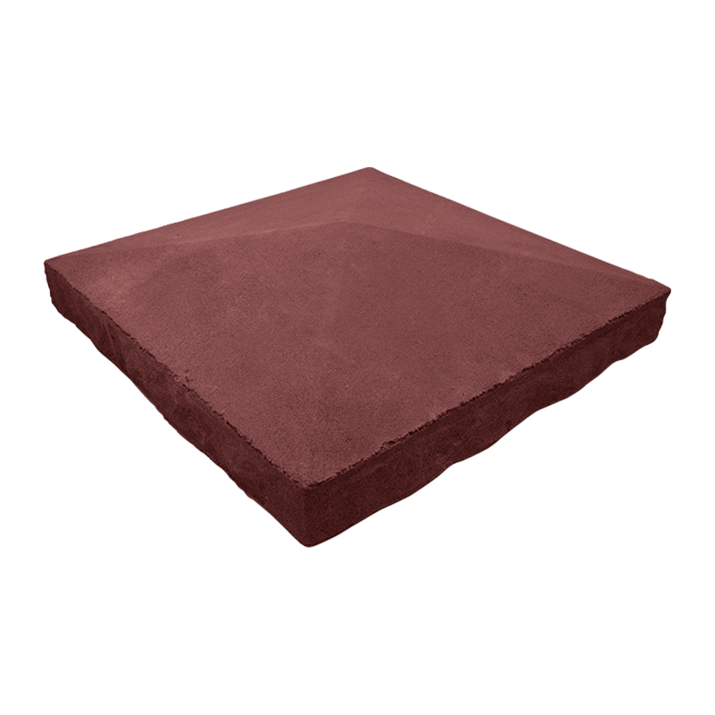 Крышка столба четырехскатная Рубленый камень КС-44 4Бастион 440x440x110 мм Красный со скидкой в Санкт-Петербурге