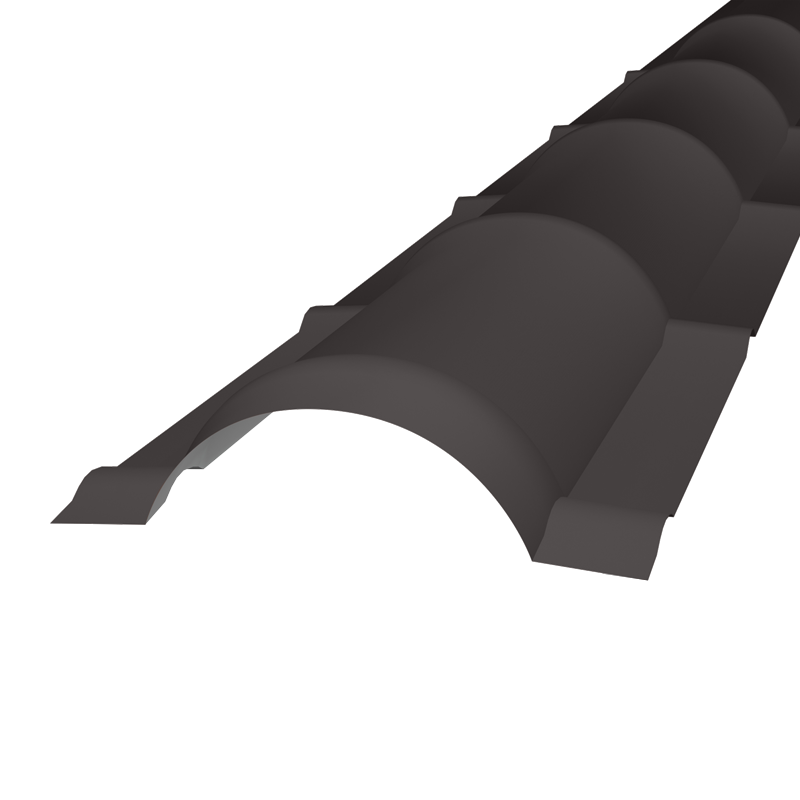 Конек полукруглый Scandinavia PE 0,5 мм RR32 / RAL8019 2000 мм дешево 