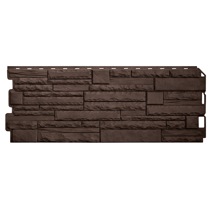 Фасадная панель Альта-Профиль Скалистый камень ЭКО Коричневый со скидкой в Санкт-Петербурге 